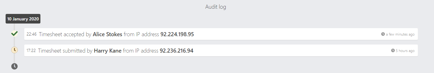 Audit log