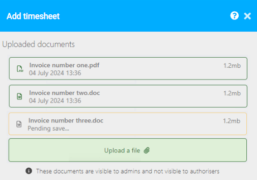 Document uploads screenshot