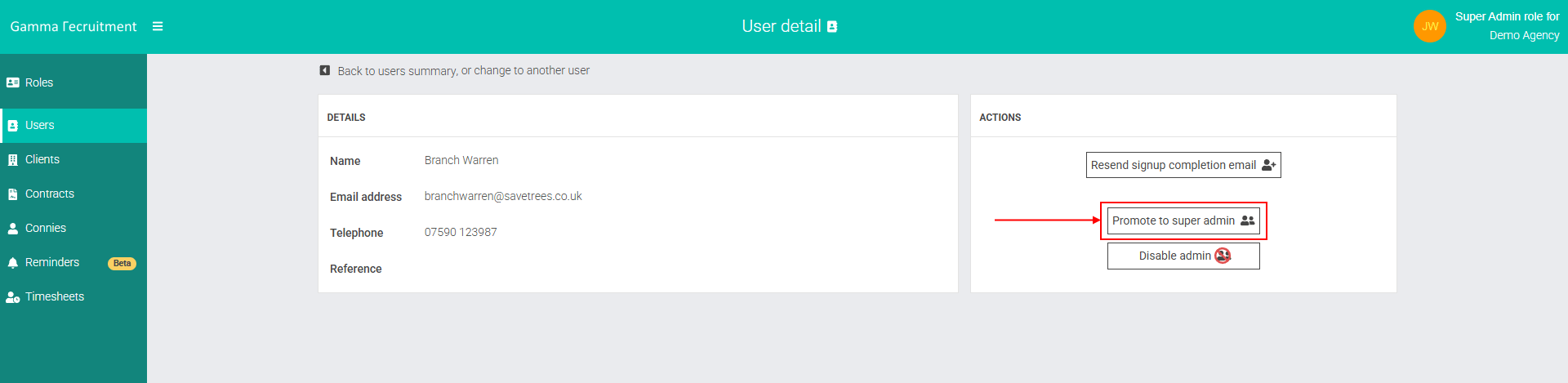How to make a user an agency administrator