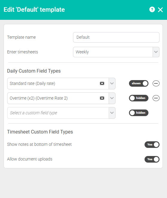 Edit 'default' template