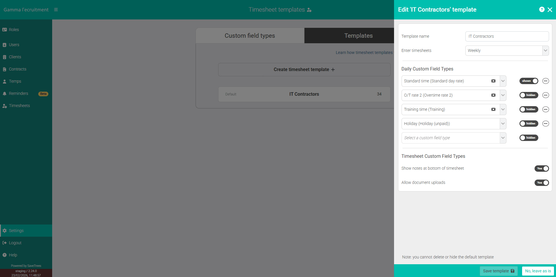 IT Contractors Build the Timesheet Template