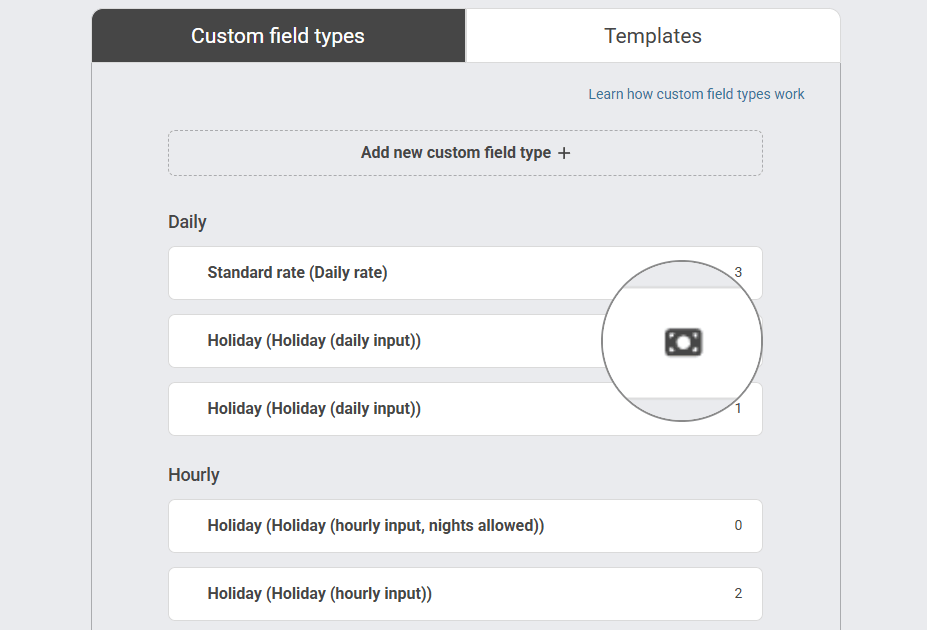 Track financial pay and charge rates on a CFT