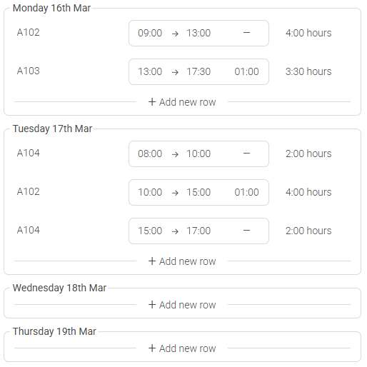 Legal timesheet example