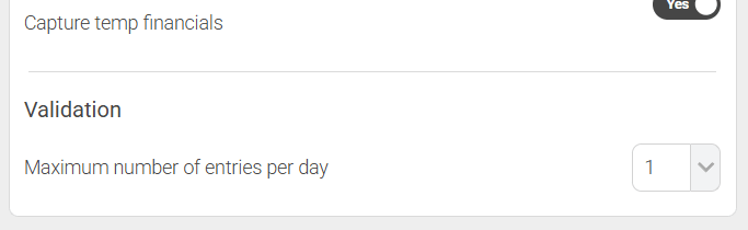 Maximum number of entries per day